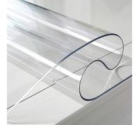 C Plastic Tablecloth Protector 1.5mm Thick - Waterproof Vinyl Desk Blotter Pad 26"x94" - Transparent Table Cover for Dining Dessert Shop Console Tables