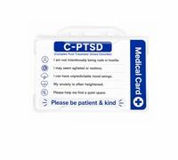 C-PTSD Hidden Disability Awareness Medical Card with Clear Holder