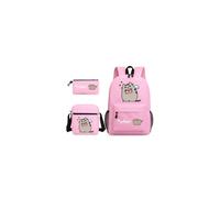 (C) Pusheen 3pcs Sets Backpack Mochila Kids Capacity Bags