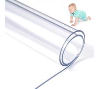 C PVC Table Protector 11.81x59.06in Heavy Du Waterproof Table Cover for Dining Kitchen Restaurant WipeClean Transparent Plastic Tablecloth