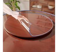 C PVC Table Protector - 2mm Thick Round Waterproof & Oil-Proof Vinyl Table Cover for 150cm Tables - Transparent Tablecloth for Protect