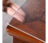 C PVC Table Protector Pad5mm Thick Waterproof Transparent Plastic Cover for Kitchen Dresser Dining RoomFrosted Desk Mat 33.5 x 53.2 inches