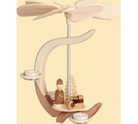 C-pyramid with Santa Claus and gift sled HxWxD = 30x27x27cm NEW Wood