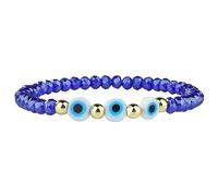 C·QUAN CHI Crystal Strand Bracelet Women Rubber Evil Eye Beads Bracelet Golden Miyuki Beads Stackable Summer Jewelry, Average, Crystal,Tila Beads, no gemstone