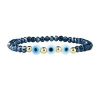 C·QUAN CHI Crystal Strand Bracelet Women Rubber Evil Eye Beads Bracelet Golden Miyuki Beads Stackable Summer Jewelry, Average, Crystal,Tila Beads, no gemstone