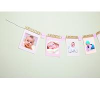 C.R. Gibson, Baby Girl, First Year Photo Banner, Baby Milestone Banner, First Birthday
