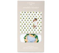 C.R. Gibson BLAN-22583 Zoo Animals Gender Neutral Cotton Swaddling Blanket for Babies, 40'' W x 40''L