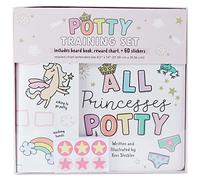 C.R. Gibson BTBB-24937 Princess Board Book, Wall Reward Chart, and Sticker Potty Training Supplies Set for Toddlers, Multicolor, 4pcs