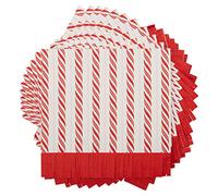 C.R. Gibson Cocktail Napkin, Standard, Red & White