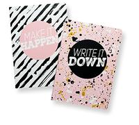 C R GIBSON Fitlosophy Write It Down/Make It Happen Notable 2-Journal Set with Lined & Dot-Grid Pages,
