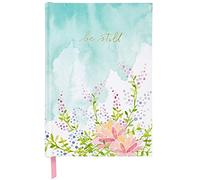 C.R. Gibson Floral Watercolor ''Be Still'' Hardcover Journal Notebook for Women, 6'' W x 8.5'' L, 160 Pages