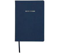 C.R. Gibson Large Navy Blue Leather Journal Notebook, 7.5'' W x 10.25'' L, 192 Pages