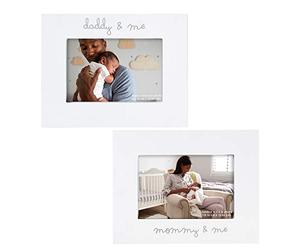 C.R. Gibson ''Mommy and Me'' and ''Daddy and Me'' Baby Photo Frame Set 2 Piece, 9'' x 7''