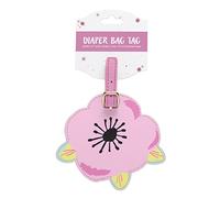 C.R. Gibson Pink Garden Flower Diaper Bag Tag Baby Accessories, 4.5'' W x 4'' H