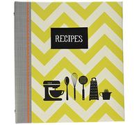 C.R. Gibson Recipe Book, Durable 3-Ring Binder, Holds 40 Recipe Cards Measuring 4" x 6", Book Measures 9" x 9.5" - Kitchen Gear