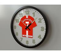 C R I S T I A N O RONALDO 7 - MAN UTD FOOTBALL TEAM SUPERSTARS EDITION GLOW IN THE DARK WALL CLOCK - NUMBER ONE FOOTBALL GIFT FOR BOYS - THE BEST FOOTBALL CLOCK AVAILABLE! (35cm Wall Clock)