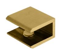 C.R. Laurence Satin Brass Finish Solid Brass Square Glass Shelf clamp