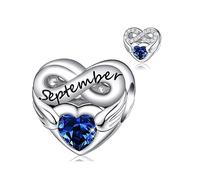 C S D B Birthstone Charms 925 Sterling Silver Beads Infinite Love September Charms for Bracelet