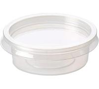 C&S Homestore 100 x 2oz Clear Round Plastic Takeaway Sauce Pots With Lids Condiment Pots For Dip Ketchup Chutney Mayo