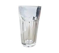 C&S Homestore 2 x Tall Highball Glasses Clear Ribbed Glass 370ml Iced Drinks Tumblers for Water Juice Cocktails Smoothies Soft Drinks 14.5cm Durable Barware Set