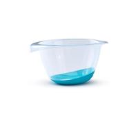 C&S Homestore 3.5L Heavy Duty Plastic Mixing Bowl with Non Slip Teal Base, Handle and Pour Spout, Baking, Cooking, Meal Prep