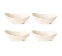 C&S Homestore 4 x Ceramic Oval Serving Bowls 20cm Salad Pasta Fruit Snack Dishes Stoneware Tableware for Rice Curry Vegetables Desserts Side Dishes Dining Entertaining Buffet Party Kitchen Use