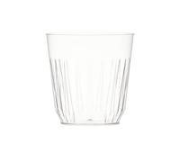 C&S Homestore 40 x Whisky Tumblers 8oz/230ml Clear Plastic Fluted Disposable Cups Glasses - Clear Drinking Tumblers for Parties, Weddings, Catering, Vending, Events, Picnics & Special Occasions