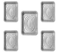 C&S Homestore 5 x Foil Dish Medium Gastro 52x32.5x5.5cm / 6L - Heavy Duty Aluminium Catering Trays Food Containers for BBQ, Baking, Roasting, Cooking & Broiling - Disposable Oven Safe Serving Foil