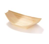 C&S Homestore 50pcs Bamboo Wooden Boats - Perfect for Barbecues, Garden Party, Events, Weddings - Disposable - Ideal for Appetisers, Snacks, Canapes, Desserts, Sushis (19cm x 10cm)