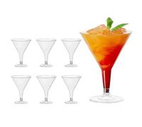 C&S Homestore 6 x 8oz/230ml Plastic Reusable Martini Clear Party Cocktail Mocktail Glass