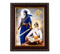 C&S Homestore Baba Deep Singh Ji Photo Frame 21.5x16.5cm Sikh Religious Artwork Khalsa Home Decor Punjabi Spiritual Display Gurudwara Prayer Room Tabletop Ornament Devotional Gift