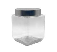 C&S Homestore Clear Square Glass Storage Jars With Airtight Lid - 1100ml - Storing Lentils, Nuts, Team Coffee, Sugar - Durable Glass Container