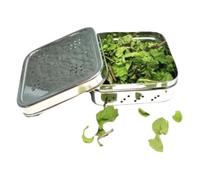 C&S Homestore Premium Ventilated Stainless Steel Food Container - Eco-Friendly Produce Keeper, 10cm Square Fresh Food Storage Container for Fruits, Herbs, and Snacks