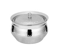 C&S Homestore Stainless Steel Coconut Handi Hammered Finish Traditional Serving Bowl for Curry, Rice, Dal, Desserts, Parties and Everyday Dining (Medium)