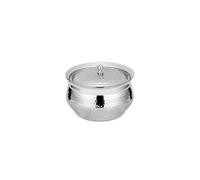 C&S Homestore Stainless Steel Coconut Handi Hammered Finish Traditional Serving Bowl for Curry, Rice, Dal, Desserts, Parties and Everyday Dining (Small)