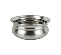 C&S Homestore Stainless Steel Serving Bowl 13.5 cm Traditional Handi Style Tableware for Rice, Curry, Dal, and Gravies - Durable, Rust-Resistant, Easy to Clean, Ideal for Daily Kitchen and Dining Use