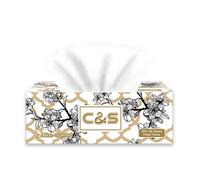 C&S Jierou Soft & Skin-Friendly Boxed Facial Tissue, 3-Ply, 424 Sheets (4 Boxes x 106 Sheets)