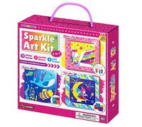 C.S.KIDS My Magic World DIY 3-in-1 Sparkle Art Set for Kids (12 Sparkly Creative Arts and Crafts Projects : Glitter/Sequin/Foil Art) Handcraft/Handmade/Creative Art, Multi Colour, BS12