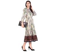 C & S New Womens Casual Shirt Dress Long Sleeve Maxi Dress Floral Printed T Shirt Dress Floor Long Dress Summer Holiday Party UK DR-002- Navy-L/XL