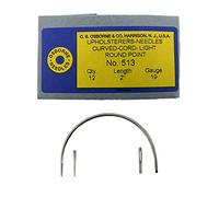 C.S. Osborne 12/Pk. Curved Cord Light Needles #513 Size 2" Upholstery Needle