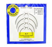C.S. Osborne Extra Light Curved Round Point Needle Pack #K-7 Made in Germany