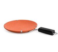C&S Terracotta Clay Tawa Pan 23cm Earthen Roti Chapati Dosa Makki Roti Cookware with Handle Traditional Clay Cooking Pan Natural Eco Friendly Kitchen Tawa for Village Style Cooking for Daily