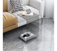 C Sd Side Table for Sofa, C Acrylic Couch End Table with Slim Profile, Modern Invisible Nightstand, Space Saving Accent Desk for Living Room and Bedroom, 30x30x65cm