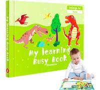 (C) Sensory Travel Book | Toddler Quiet Waterproof Busy Reusable Sticker Books - Portable Educational Preschool Learning Activities for Girl Boys