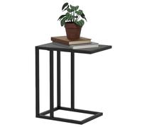 C Shape Side Table Black Marble-Effect Particle Board Top Metal Frame 51.5H 45L