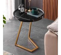 C Shape Side Table, Modern Narrow Design for Indoor Use, Perfect for Living Room, Bedroom, and Bathroom, Featuring V-Shaped Bracket and Heightened Anti-fall Edge