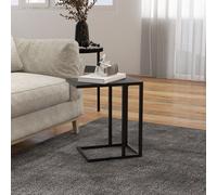 HOMCOM C Shape Side Table w/ Wood-Effect Top, Black