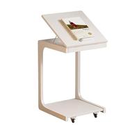 C-Shaped Adjustable Wooden Coffee Table for Living Room - Elegant White Design 40cm - Modern Sofa Side Table for Apartment Décor