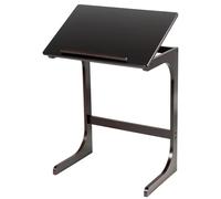 C-shaped Bamboo Sofa Side Table Tilting Top TV Tray Table 7 Angles Adjustable COSTWAY Black One Size