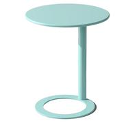 C-Shaped Blue Gold Accent Table - Modern 23.6" Side Table for Living Room & Bedroom Stylish Space-Saving Nightstand Chic Design for Small Spaces